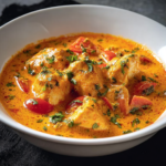 Krämig kycklingsoppa med paprika