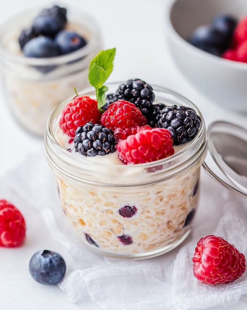 Overnight oats med skogsbär 