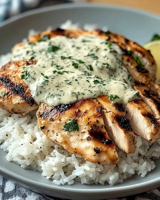 Grillad kyckling med vitlökssås