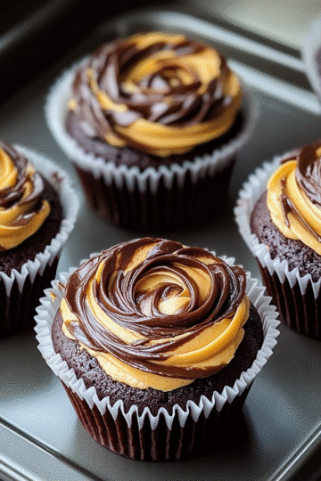 youssefusfi1996 a photo of a dark chocolate cupcake with swirle e7f1d885 d5b4 4e00 a7e5 4ff40a997c29