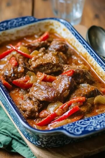 Mustig köttgryta med paprika