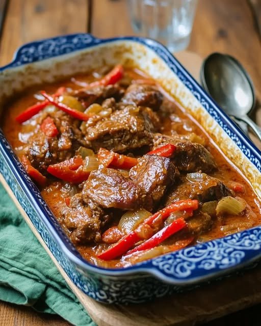 Mustig köttgryta med paprika